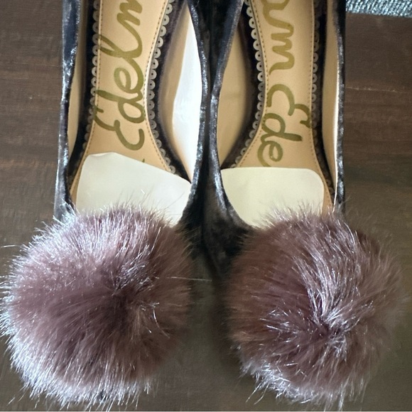 Sam Edelman Haroldson Pump Heels Women's Size 6.5 Dark Brown Event Formal Pom - Picture 7 of 11